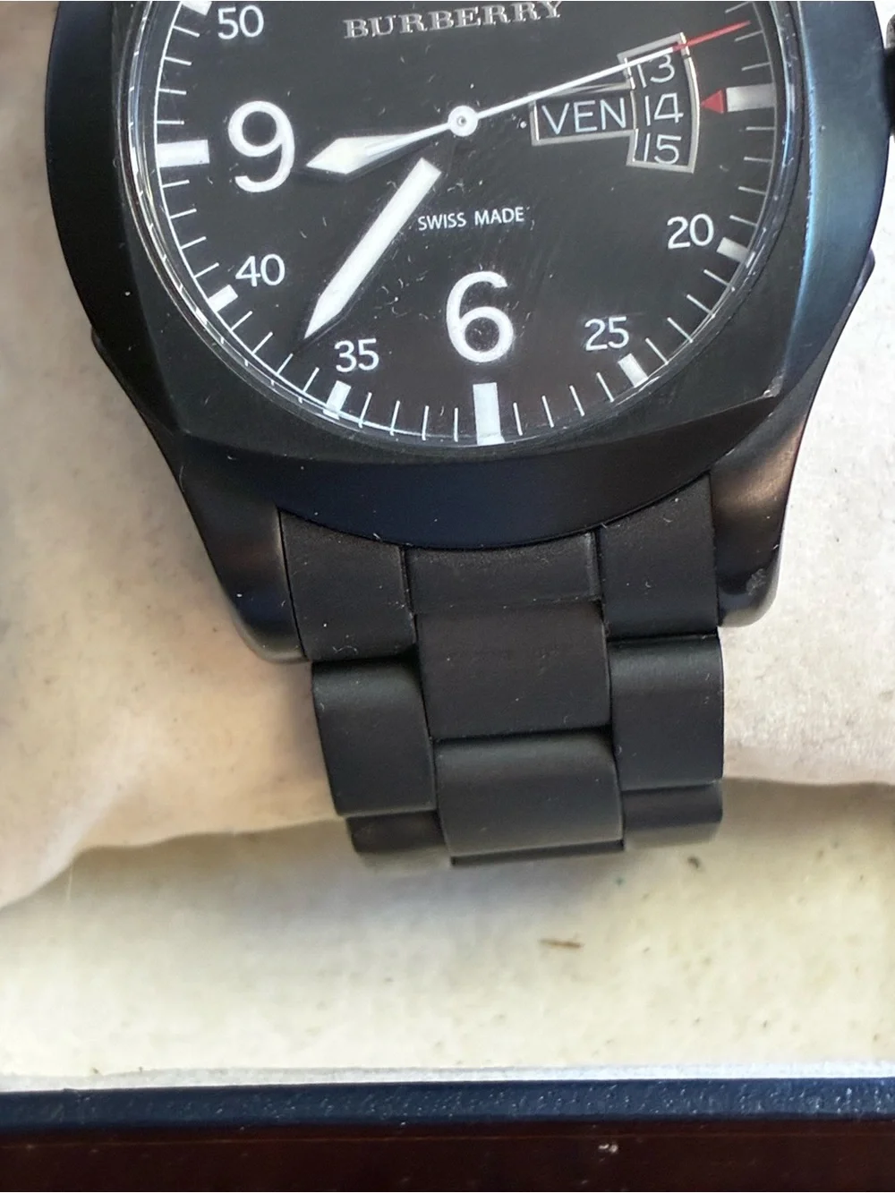 Burberry Mens Quartz Black Watch-BU7638 New Battery
